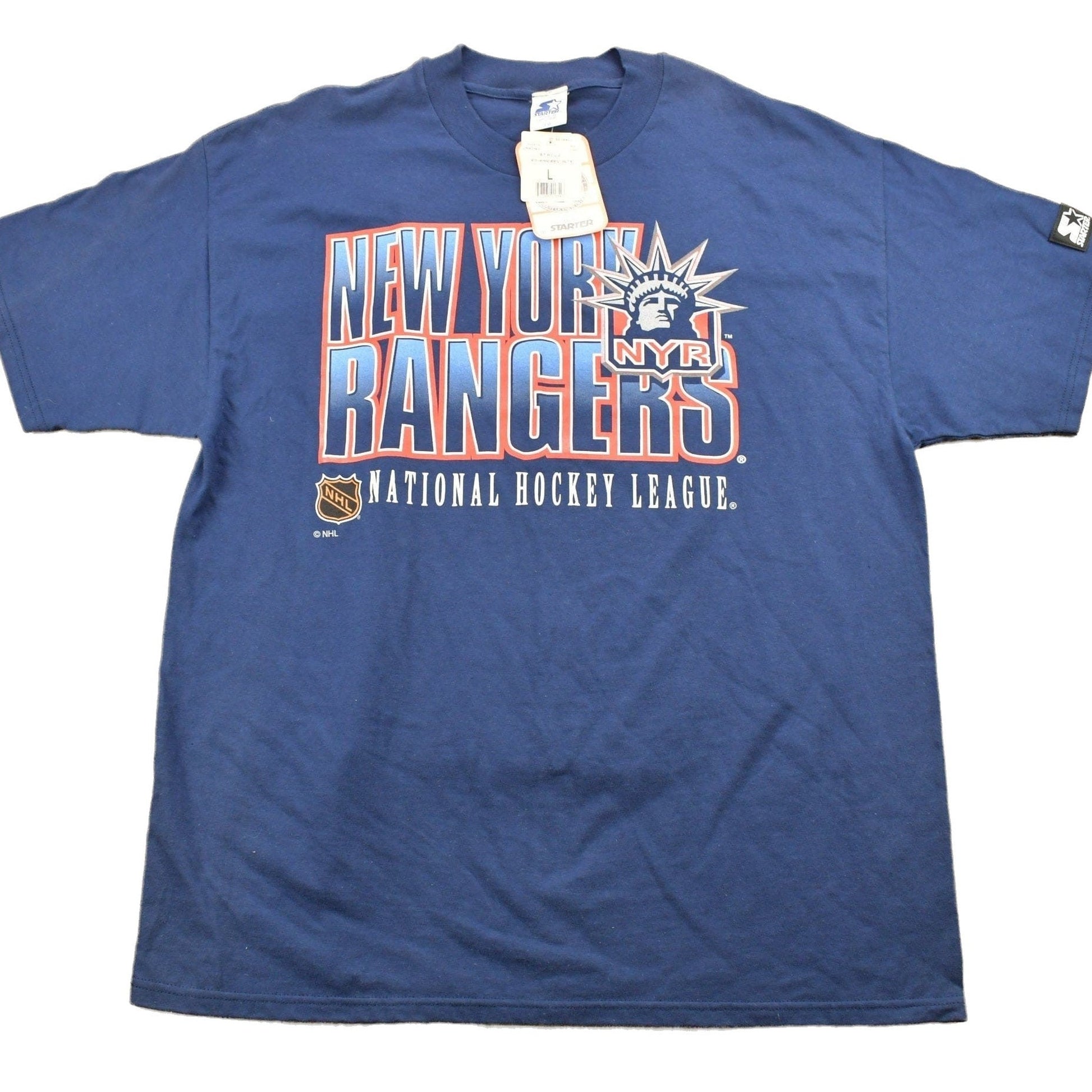 Vintage 1990s Deadstock New York Rangers NHL Starter T-Shirt Men's Large from propervintagecanada