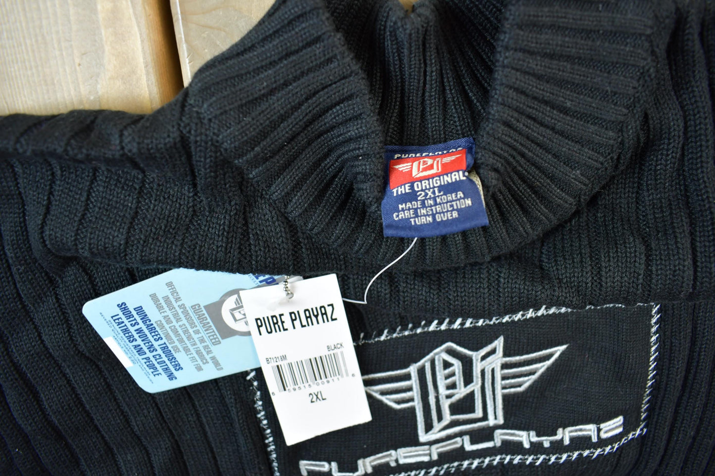 Vintage 1990s Deadstock Pure Playaz Knit Sweater Men's 2XL from propervintagecanada