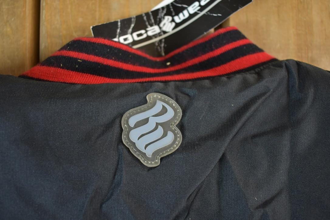 Vintage 1990s Deadstock Rocawear Embroidered Snap Button Hip Hop Satin Jacket from propervintagecanada