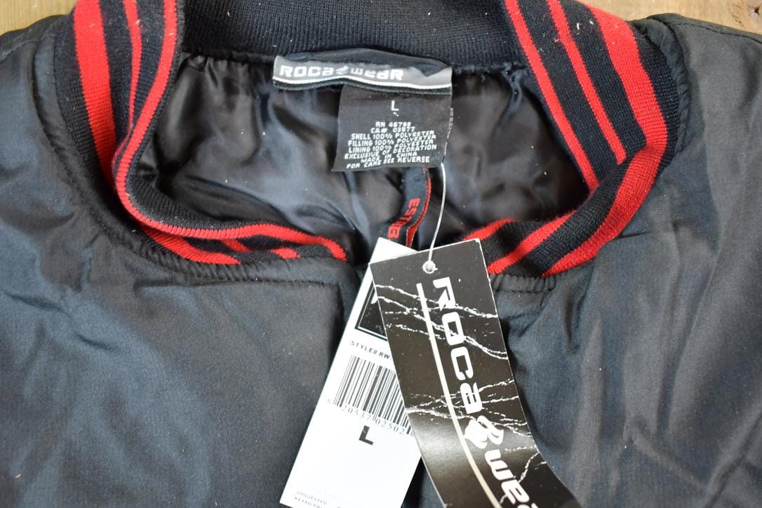 Vintage 1990s Deadstock Rocawear Embroidered Snap Button Hip Hop Satin Jacket from propervintagecanada