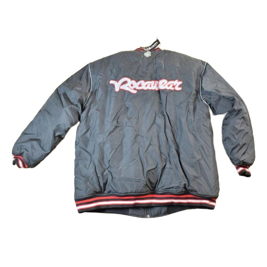 Vintage 1990s Deadstock Rocawear Embroidered Snap Button Hip Hop Satin Jacket from propervintagecanada