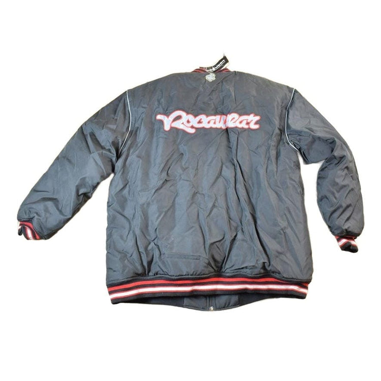 Vintage 1990s Deadstock Rocawear Embroidered Snap Button Hip Hop Satin Jacket from propervintagecanada