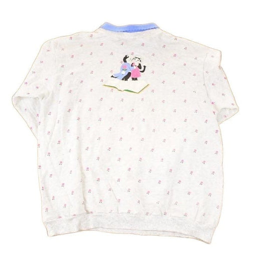 Vintage 1990s Deadstock Spumoni Wild Cats Book Club Collared Crewneck Sweatshirt Women's XL from propervintagecanada