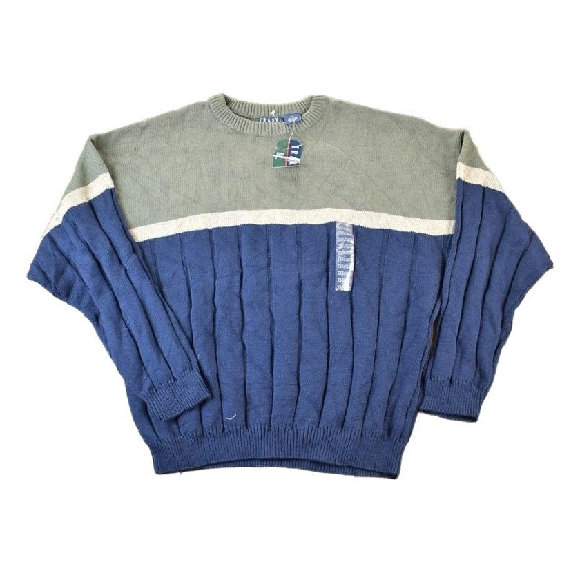 Vintage 1990s Deadstock Trader Bay Knit Abstract Pattern Crewneck Sweater Men's XL from propervintagecanada