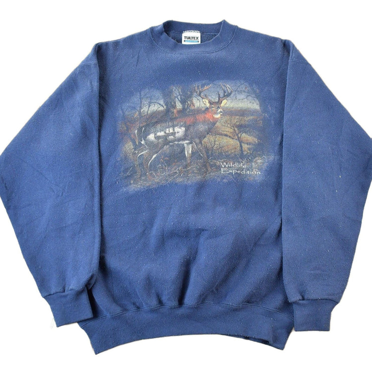 Vintage 1990s Deer Wildlife Animal Crewneck Sweatshirt Men's Medium from propervintagecanada