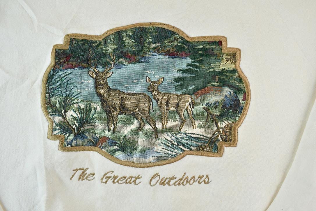 Vintage 1990s Deers The Great Outdoors Crewneck Sweatshirt Men's XL from propervintagecanada