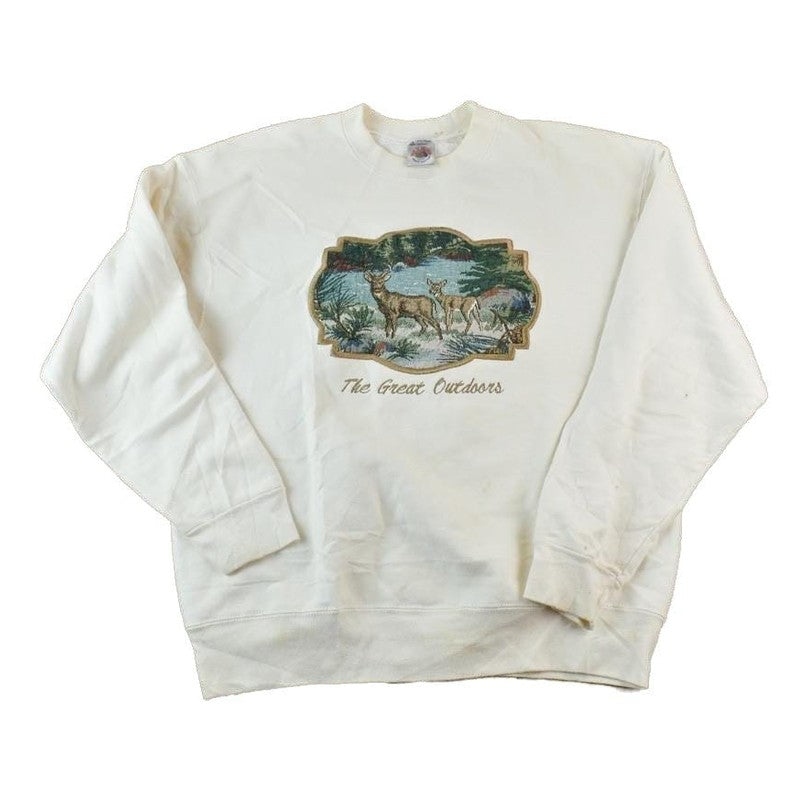 Vintage 1990s Deers The Great Outdoors Crewneck Sweatshirt Men's XL from propervintagecanada