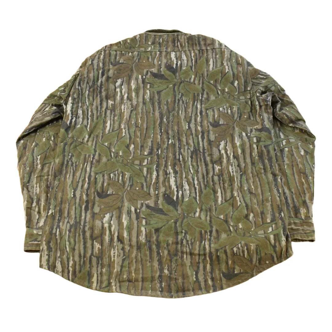 Vintage 1990s Deerskin Real Tree Camo Button Up Shirt Men's M from propervintagecanada