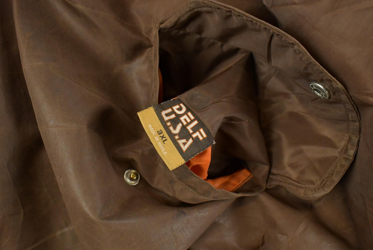 Vintage 1990s Delf USA Parka Flyer Military Bomber Flight Jacket Men's Large from propervintagecanada