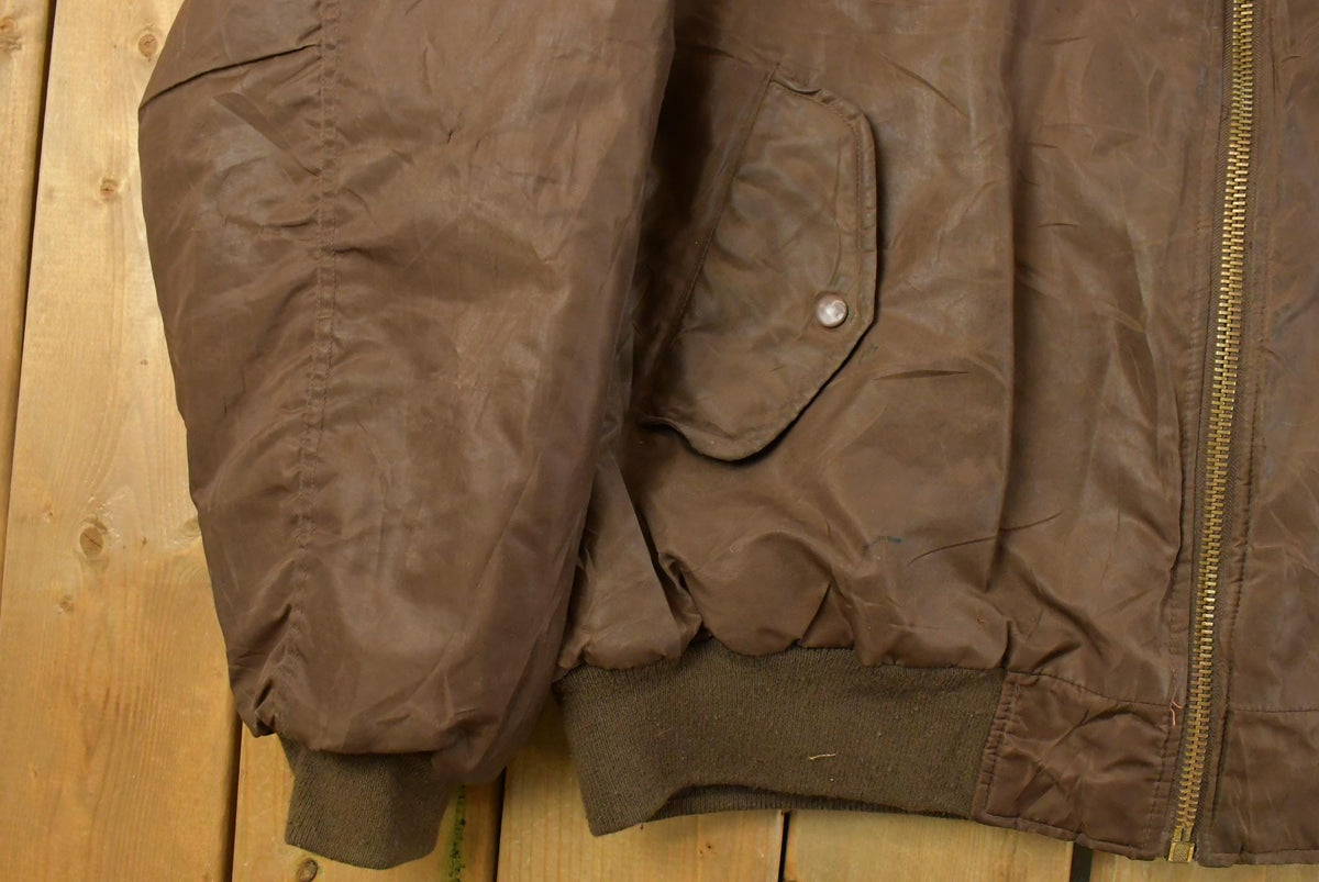Vintage 1990s Delf USA Parka Flyer Military Bomber Flight Jacket Men's Large from propervintagecanada