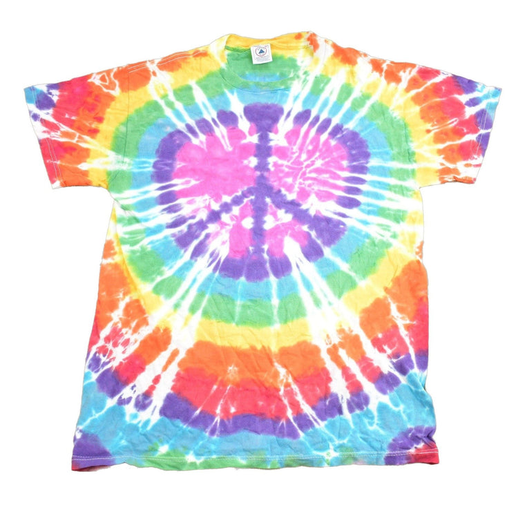 Vintage 1990s Delta Tie Dye Peace T-Shirt Men's XL from propervintagecanada
