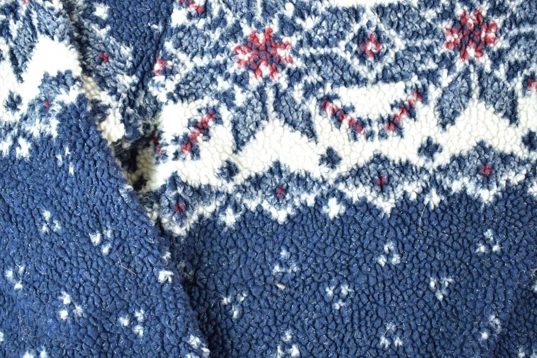 Vintage 1990s Denim And Co Fleece AOP Outdoorsman Sweater Men's 3XL from propervintagecanada