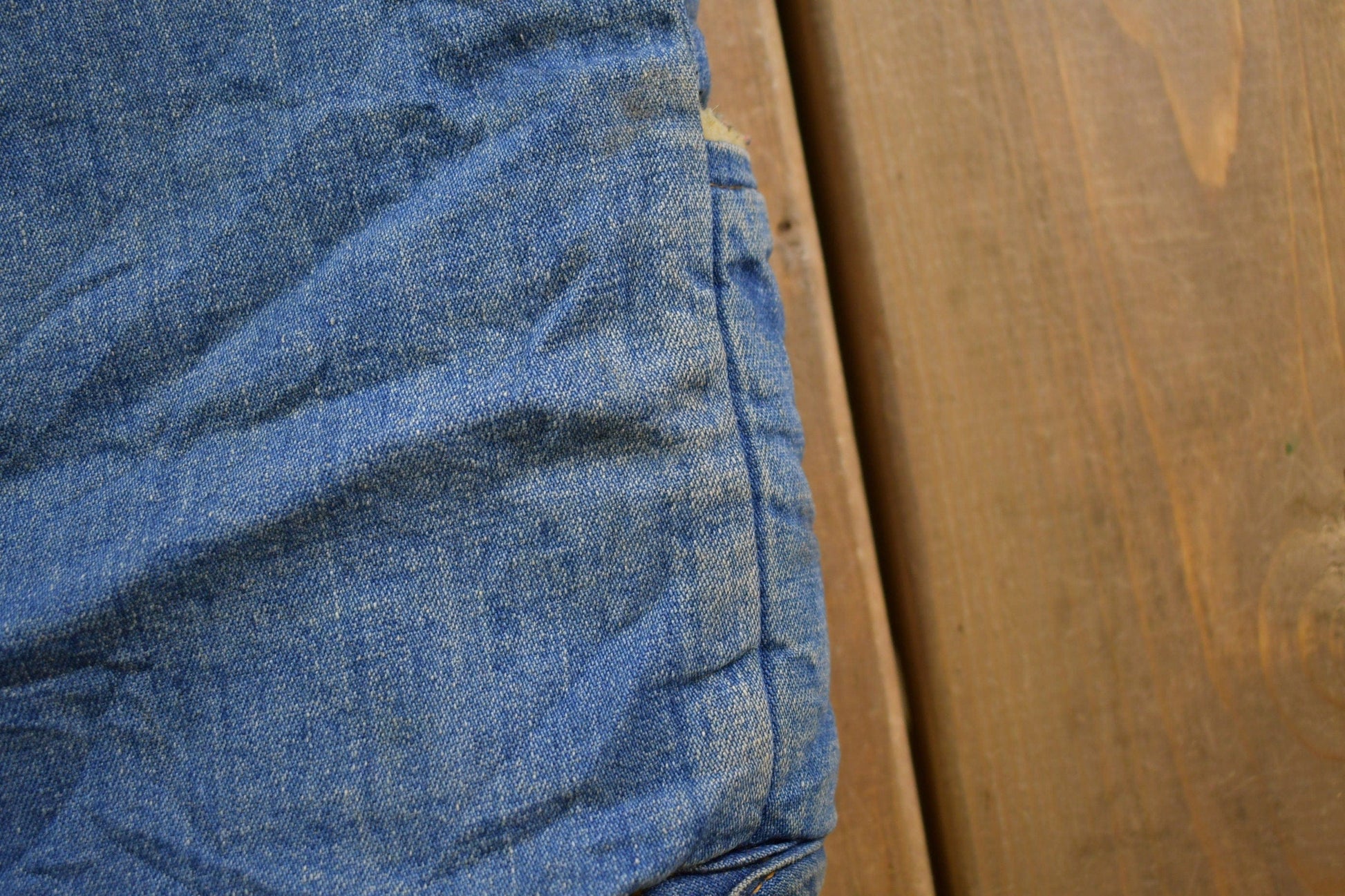 Vintage 1990s Denim Jean Sherpa Lined Vest Men's Small from propervintagecanada