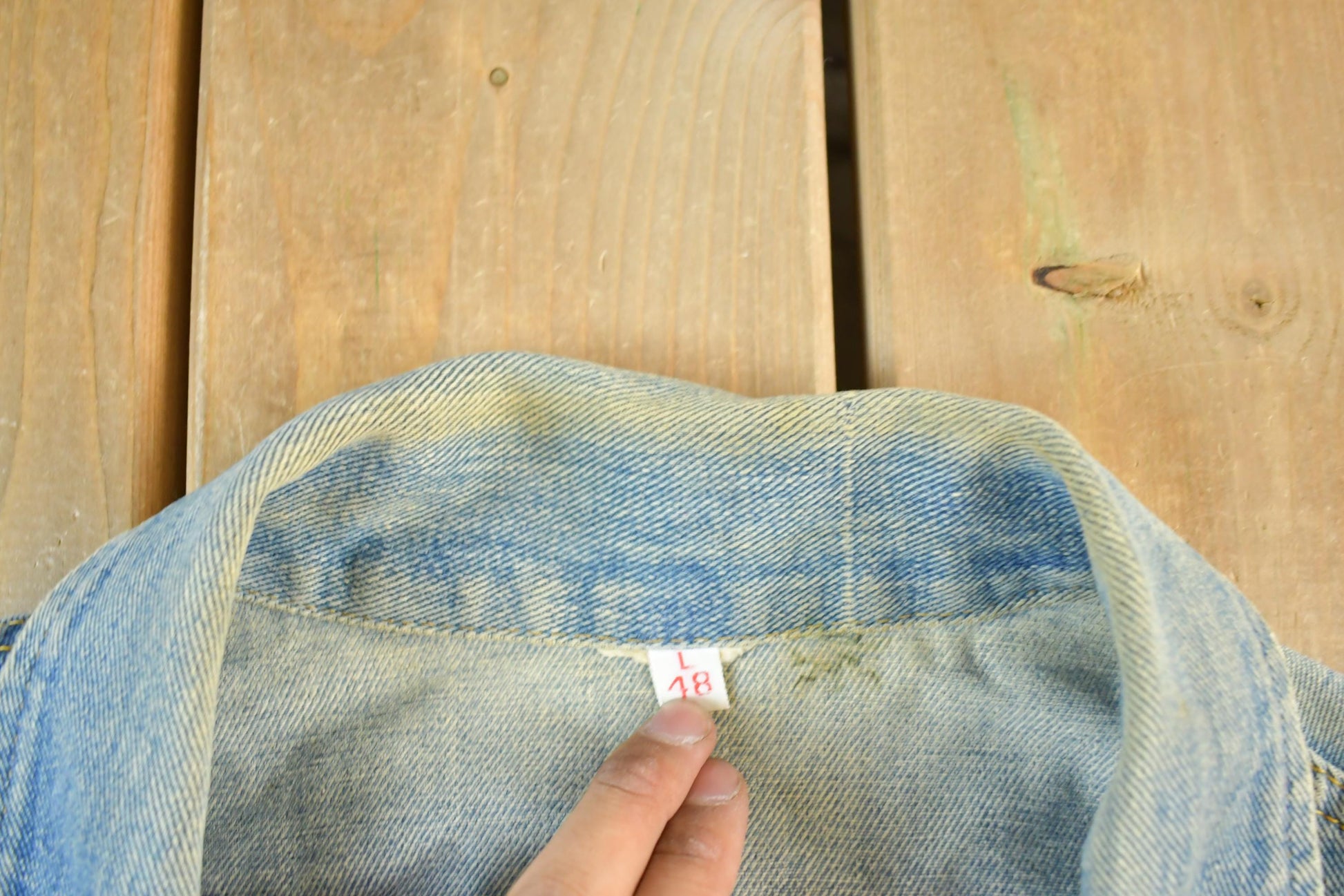 Vintage 1990s Denim Jean Trucker Jacket Men's Large from propervintagecanada