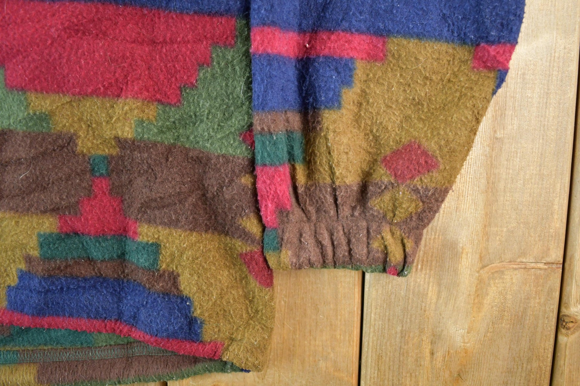 Vintage 1990s Denim Republic Aztec Pattern Fleece Hoodie Men's Medium from propervintagecanada