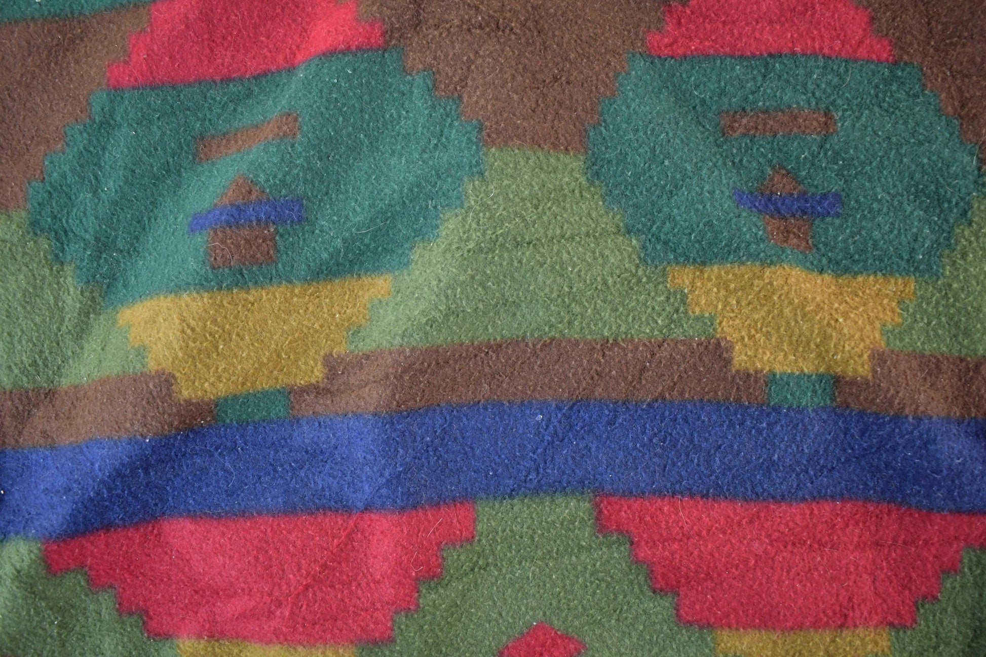 Vintage 1990s Denim Republic Aztec Pattern Fleece Hoodie Men's Medium from propervintagecanada