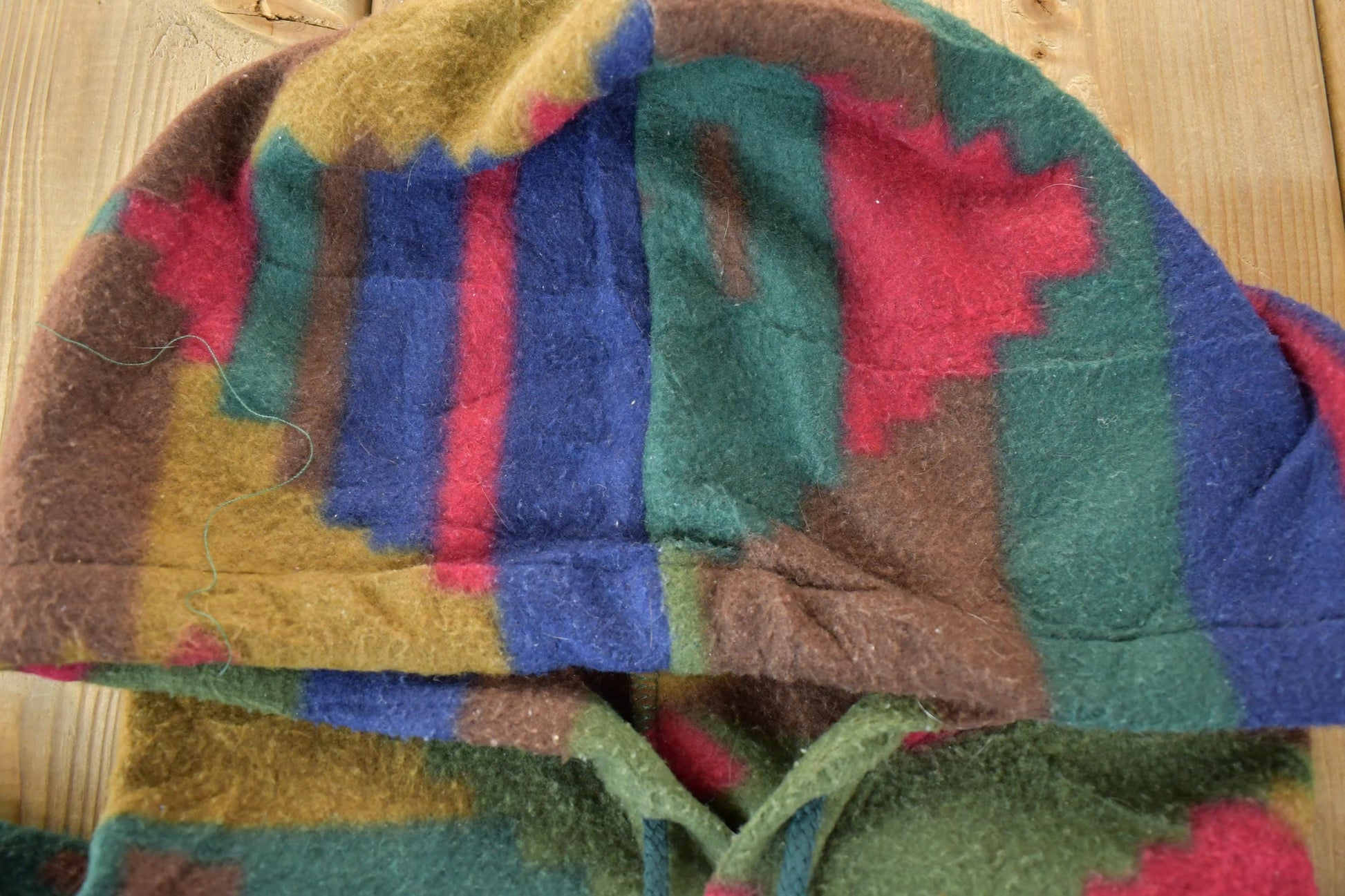 Vintage 1990s Denim Republic Aztec Pattern Fleece Hoodie Men's Medium from propervintagecanada