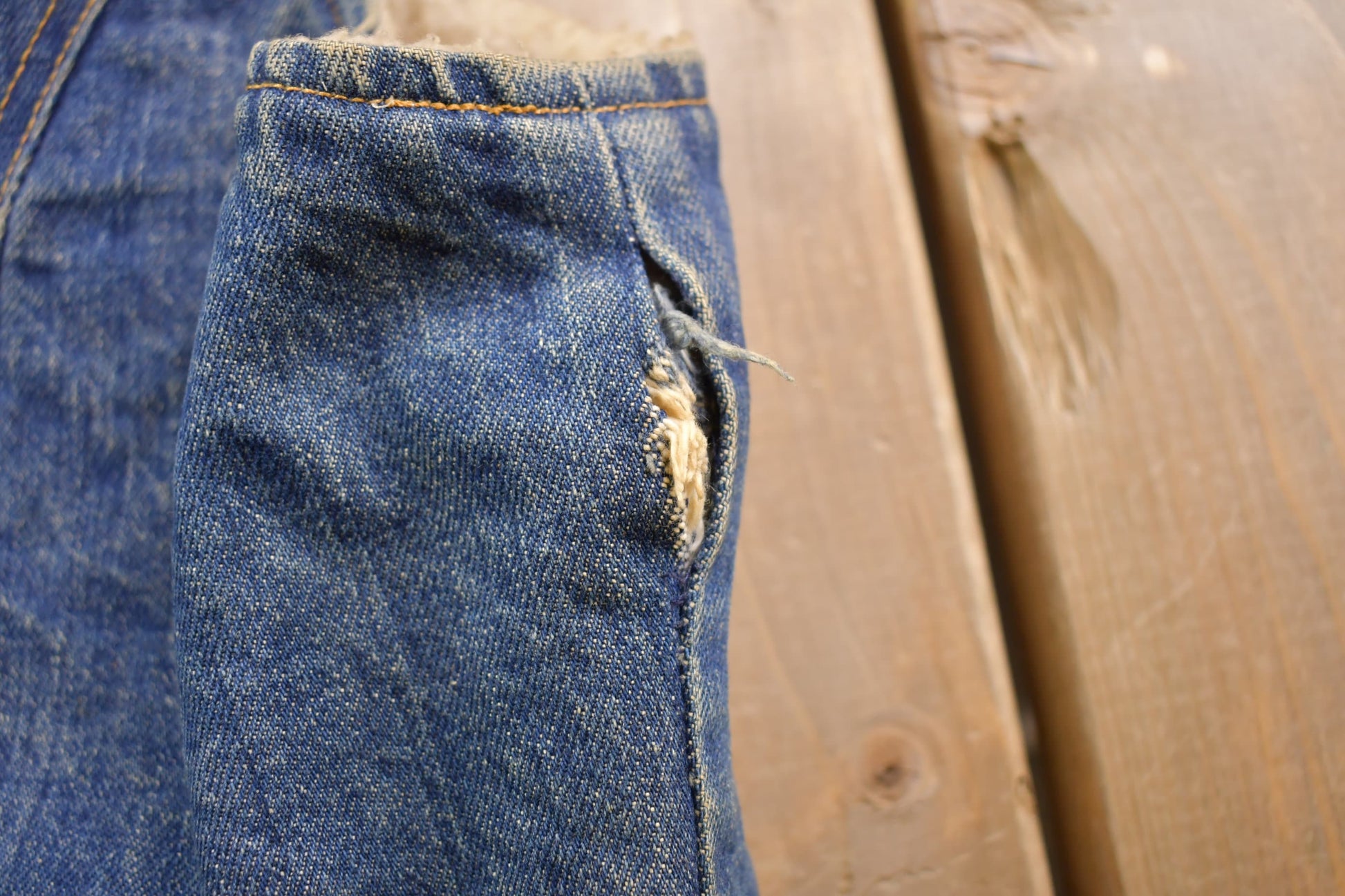 Vintage 1990s Denim Sherpa Lined Vest Men's Medium from propervintagecanada