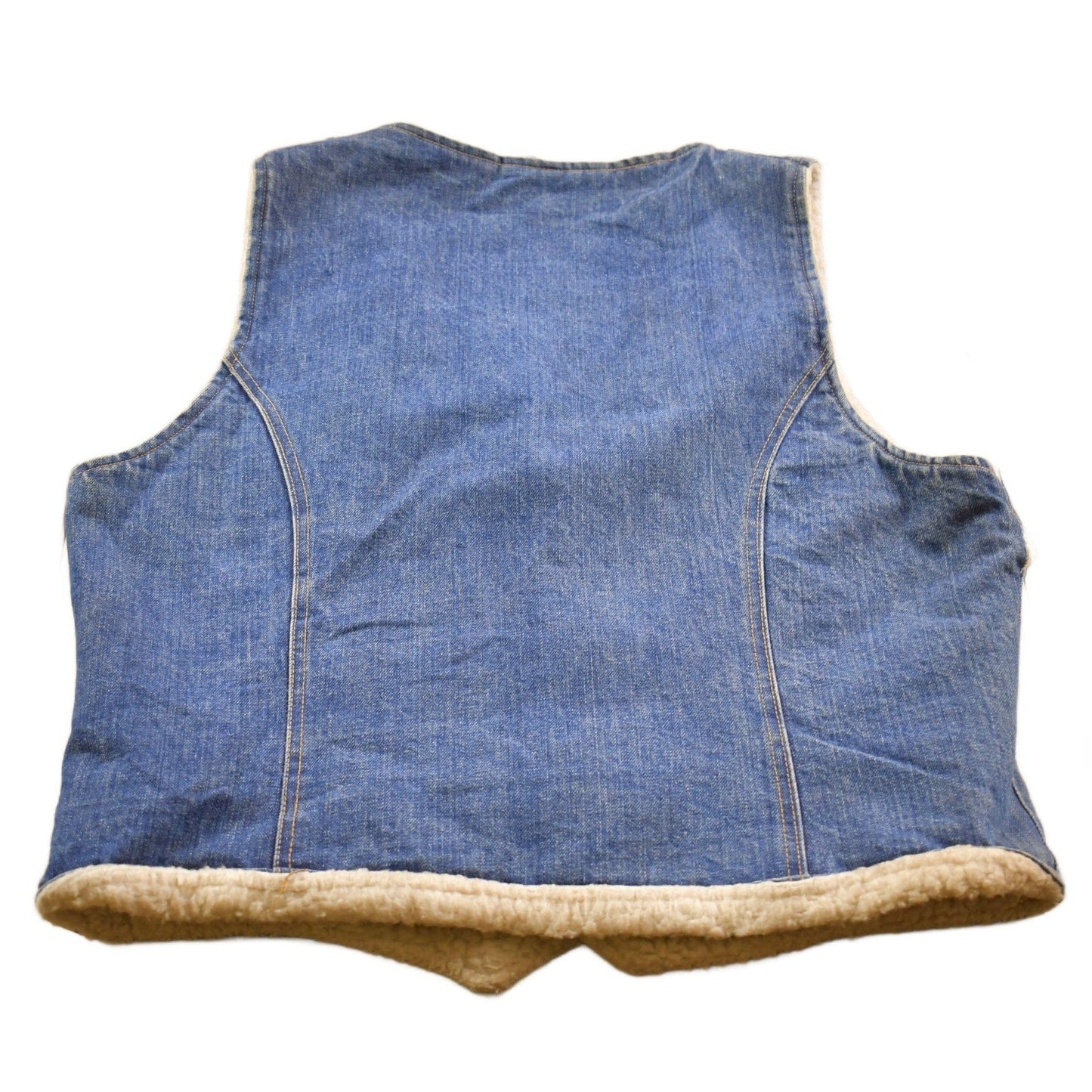 Vintage 1990s Denim Sherpa Lined Vest Men's Medium from propervintagecanada