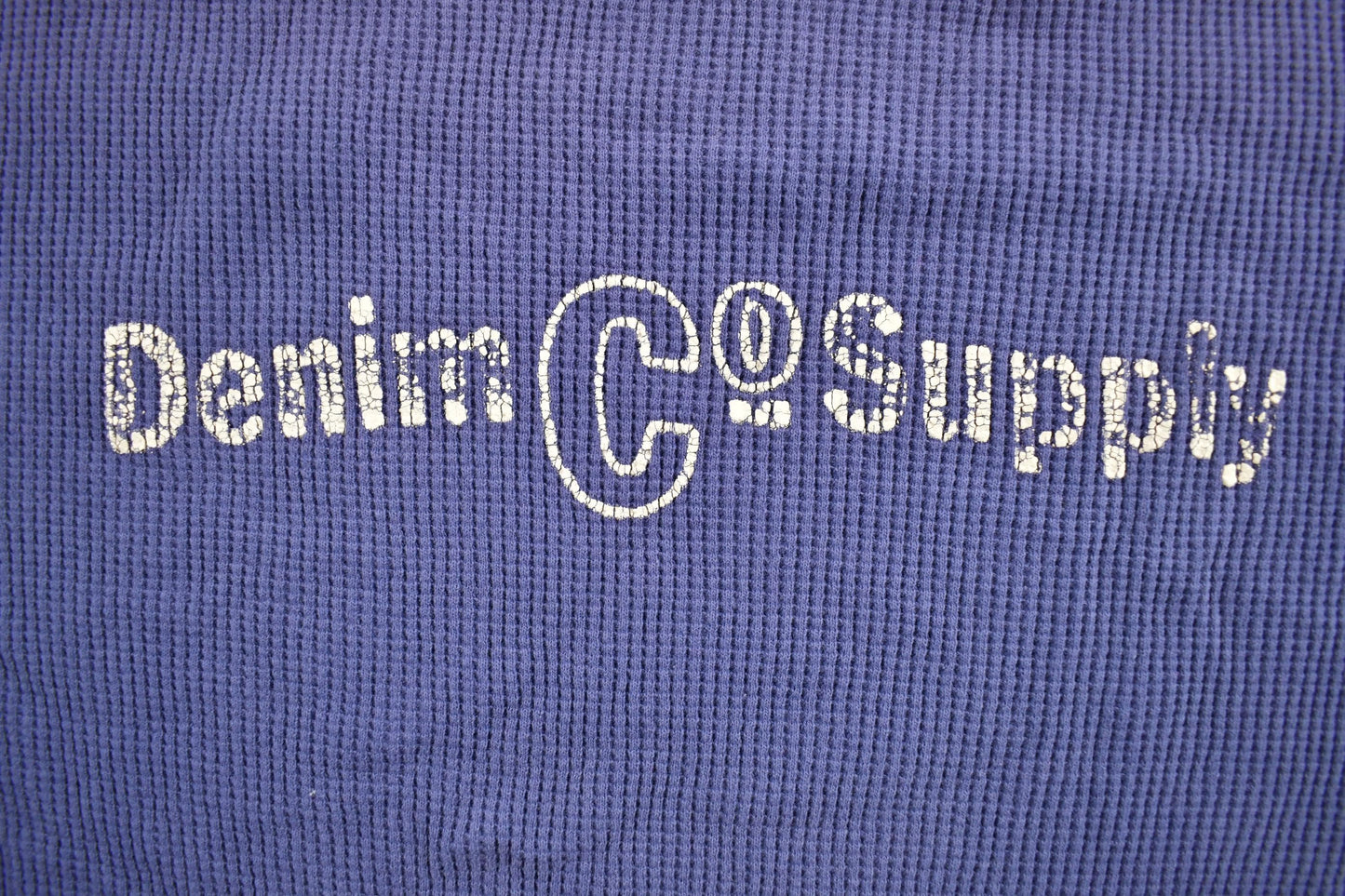 Vintage 1990s Denim Supply Co Waffle Knit Graphic Shirt Men's Large from propervintagecanada