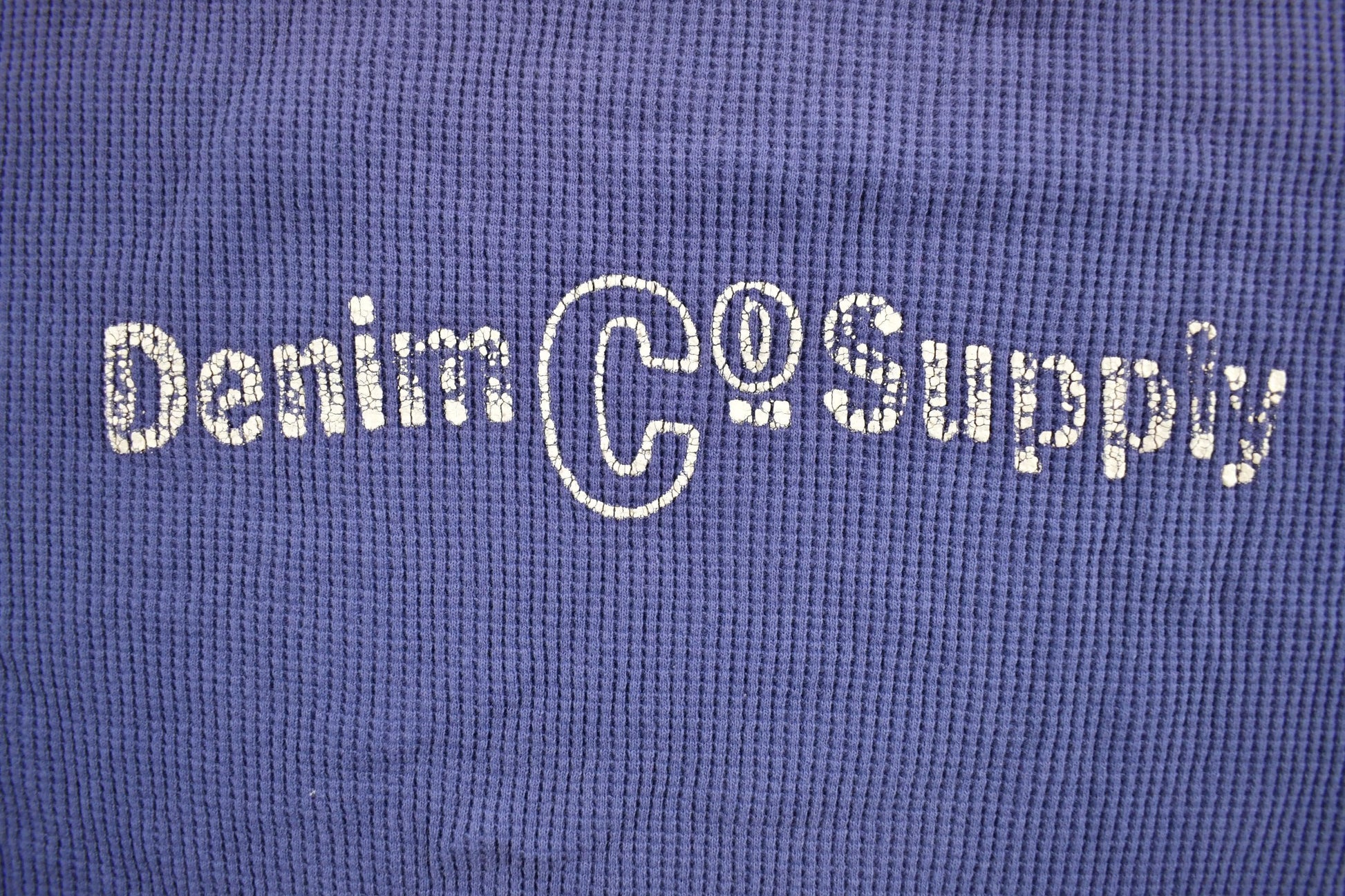 Vintage 1990s Denim Supply Co Waffle Knit Graphic Shirt Men's Large from propervintagecanada