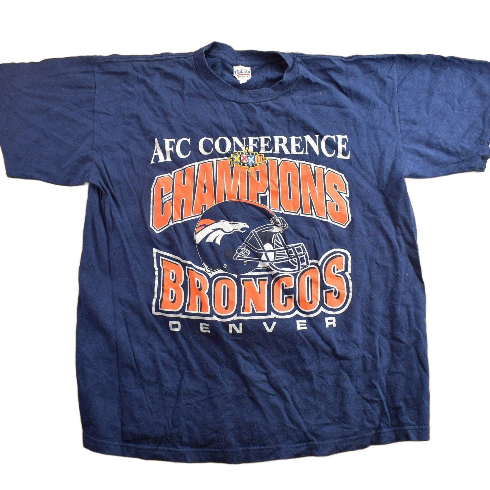 Vintage 1990s Denver Broncos Afc Champs NFL Graphic T-Shirt Men's XL from propervintagecanada