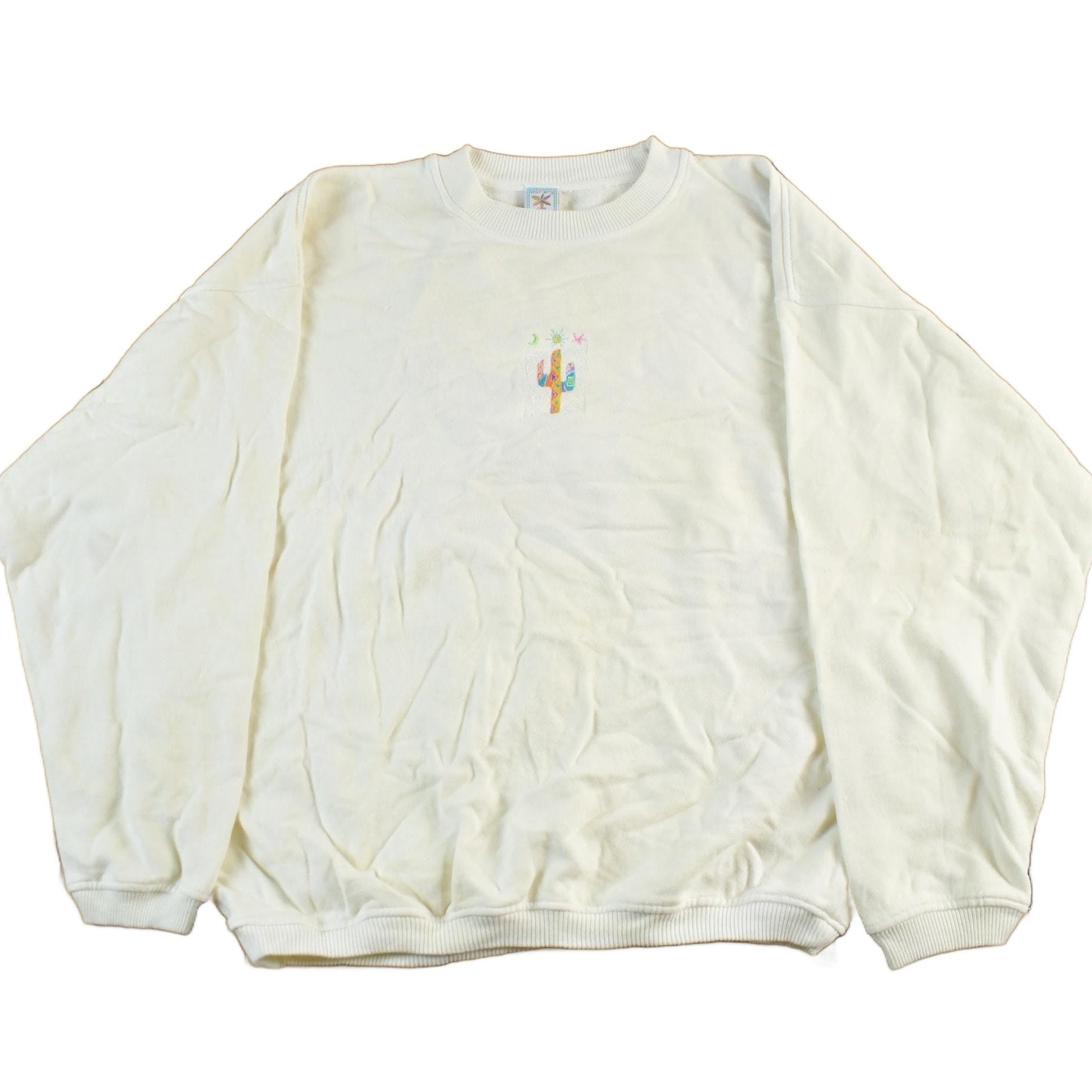 Vintage 1990s Desert Cactus Embroidered Crewneck Sweatshirt Men's L-XL from propervintagecanada