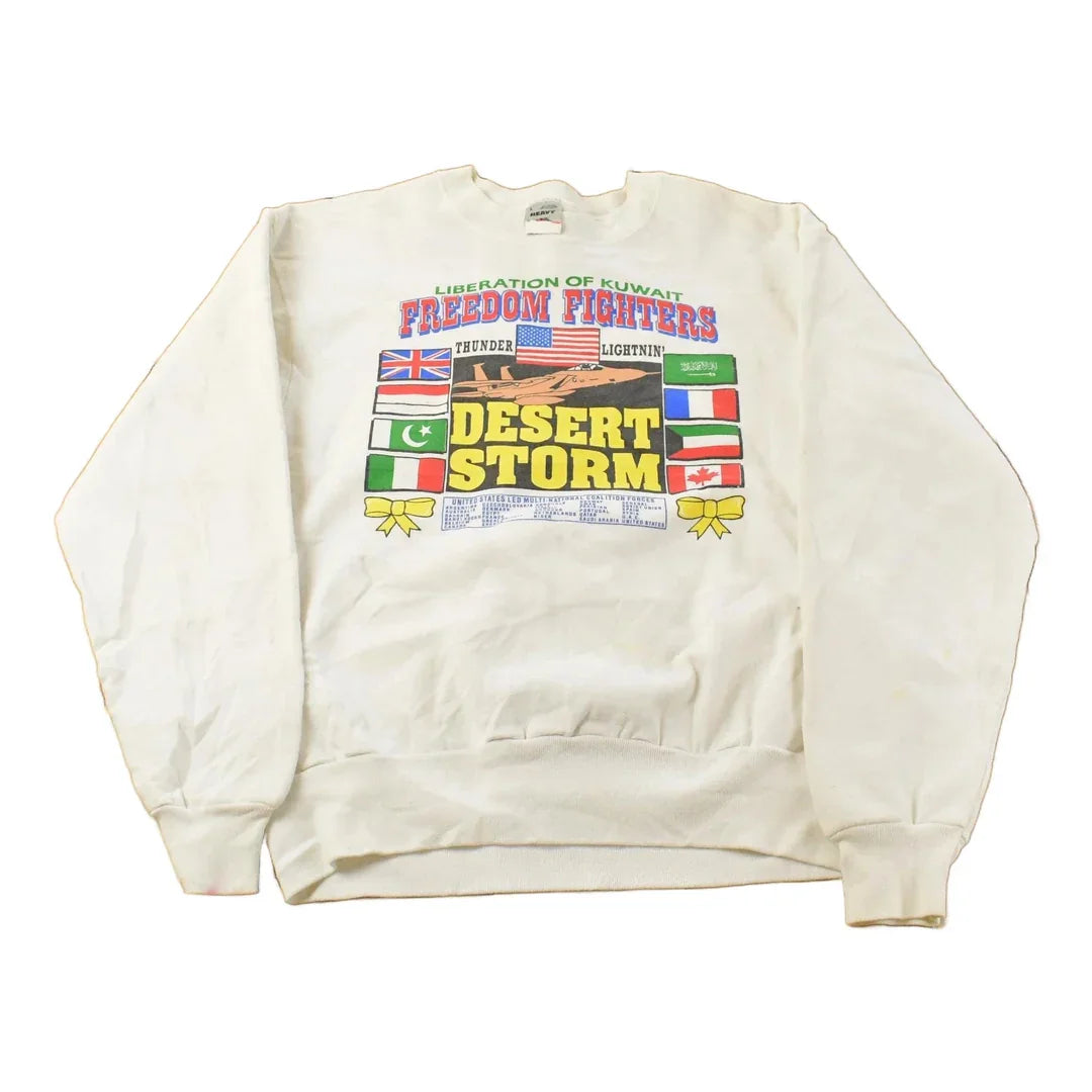Vintage 1990s Desert Storm Crewneck Sweatshirt Men's M / 90s Crewneck / Souvenir Sweater / Streetwear / Vintage Military / 90s Desert Storm from propervintagecanada