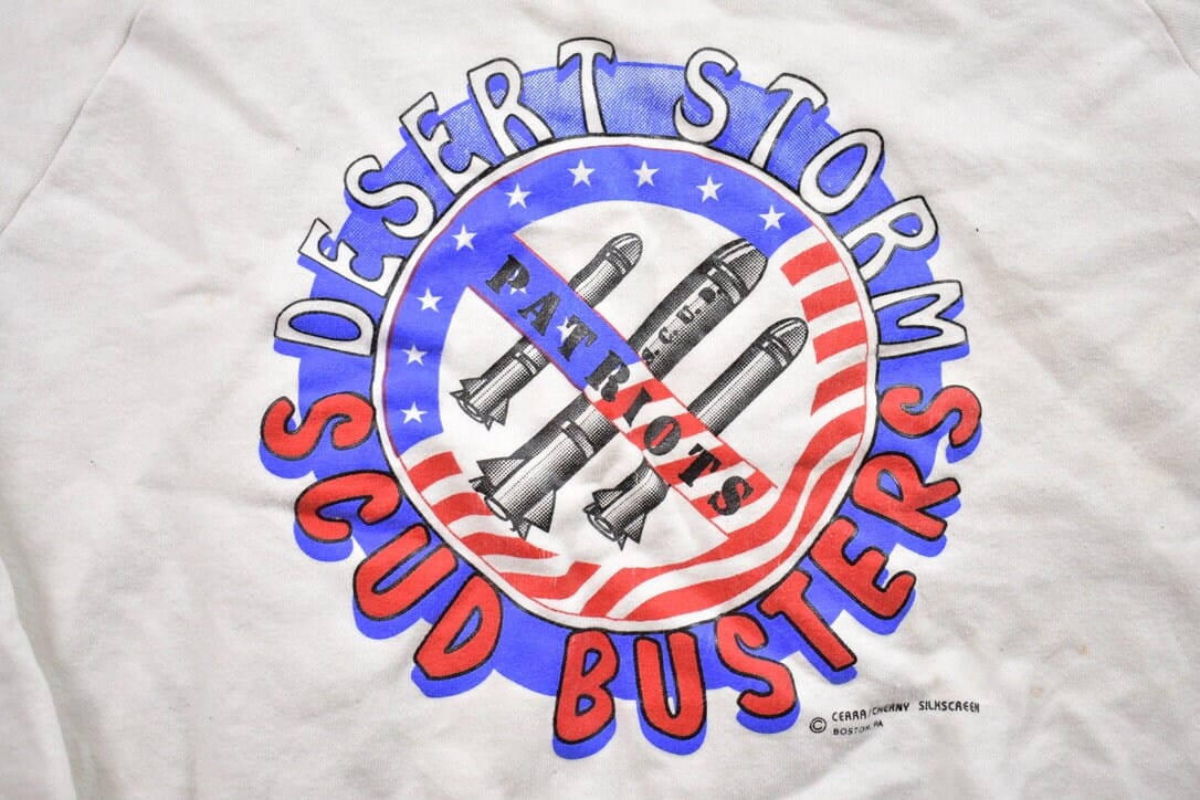 Vintage 1990s Desert Storm Scud Busters Military Crewneck Sweatshirt from propervintagecanada