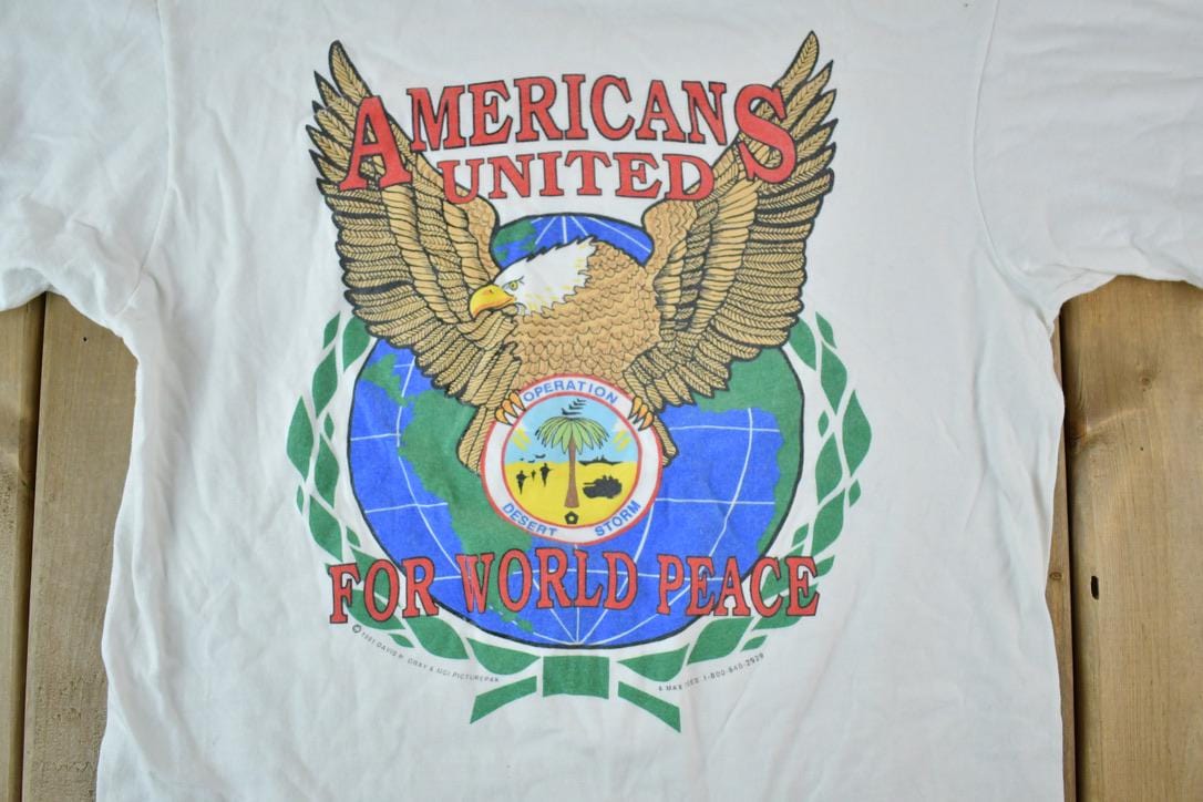 Vintage 1990s Desert Storm Souvenir Single Stitch Graphic Print T-ShirtMen's Medium from propervintagecanada