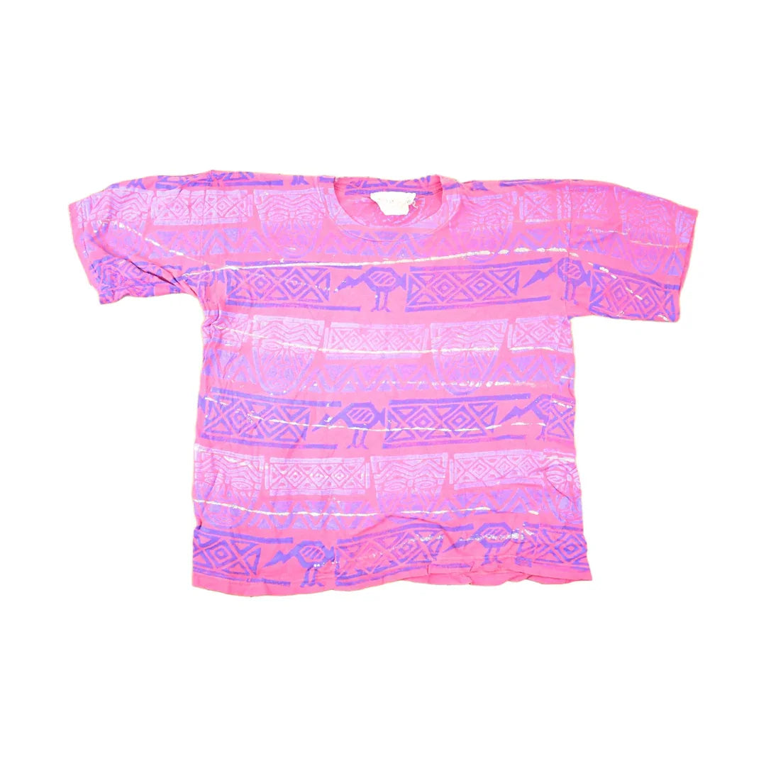 Vintage 1990s Destination LA Souvenir AOP Neon T-Shirt Men's L from propervintagecanada