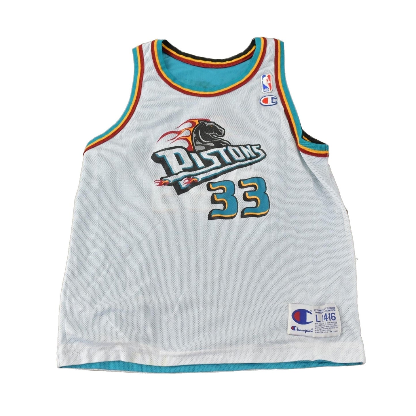 Vintage 1990s Detroit Pistons NBA Grant Hill Reversible Basketball Jersey Youth L from propervintagecanada