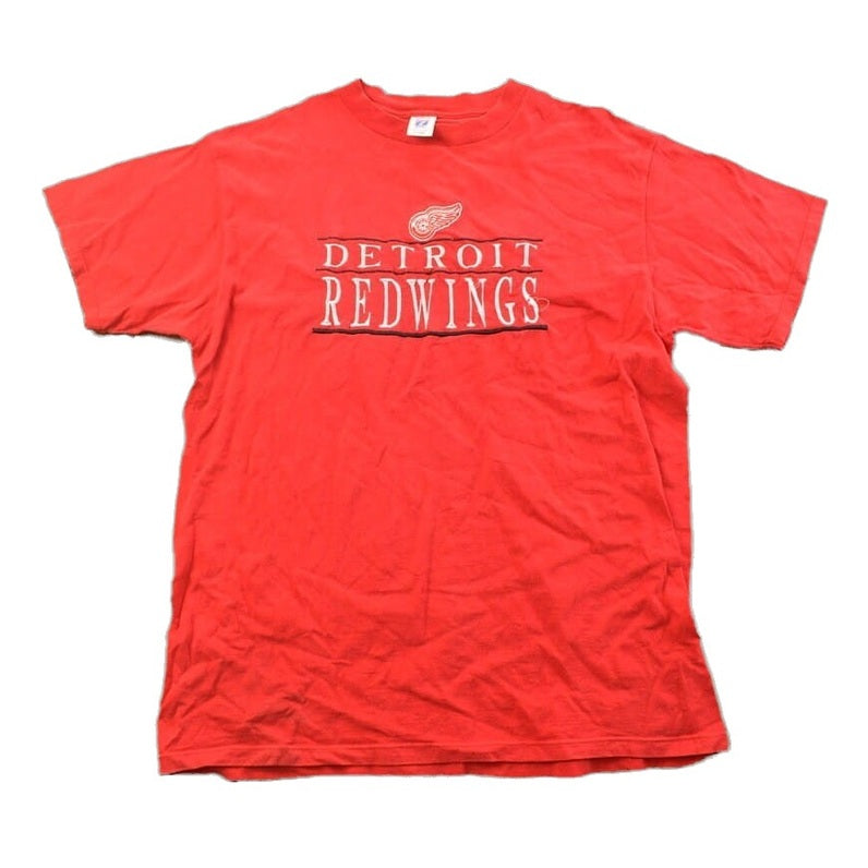 Vintage 1990s Detroit Red Wings NHL Embroidered T-Shirt Men's XL from propervintagecanada