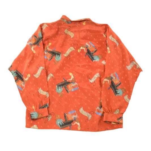 Vintage 1990s Diane Von Furstenberg Music Themed Button Up Shirt from propervintagecanada