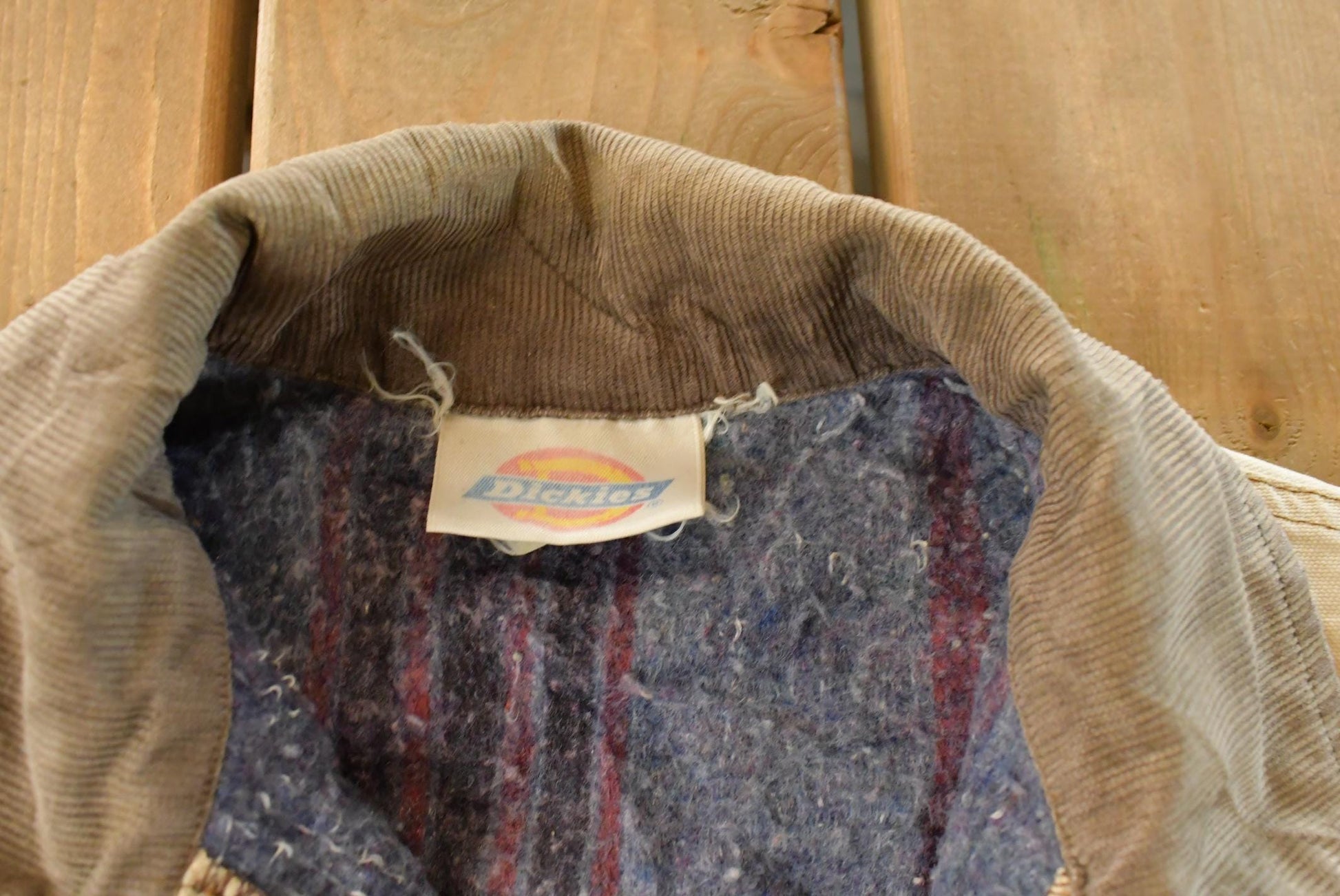 Vintage 1990s Dickies Blanket Lined Distressed Chore Jacket Men's Medium / 90s Dickies / Denim Jacket / Vintage Workwear / Barn Coat from propervintagecanada