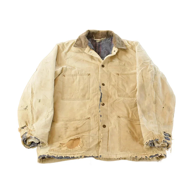 Vintage 1990s Dickies Blanket Lined Distressed Chore Jacket Men's Medium / 90s Dickies / Denim Jacket / Vintage Workwear / Barn Coat from propervintagecanada