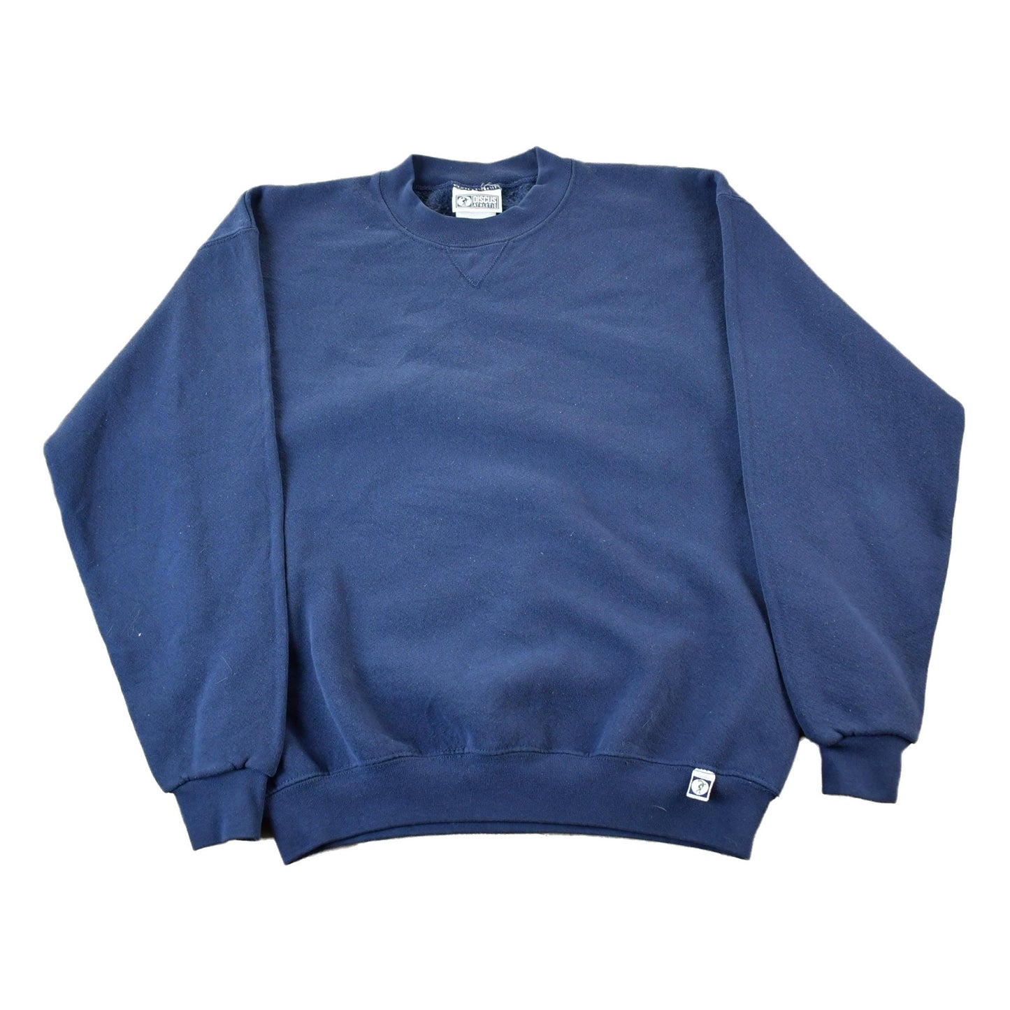 Vintage 1990s Discus Athletic Blank Blue Crewneck Sweatshirt Men's Medium from propervintagecanada