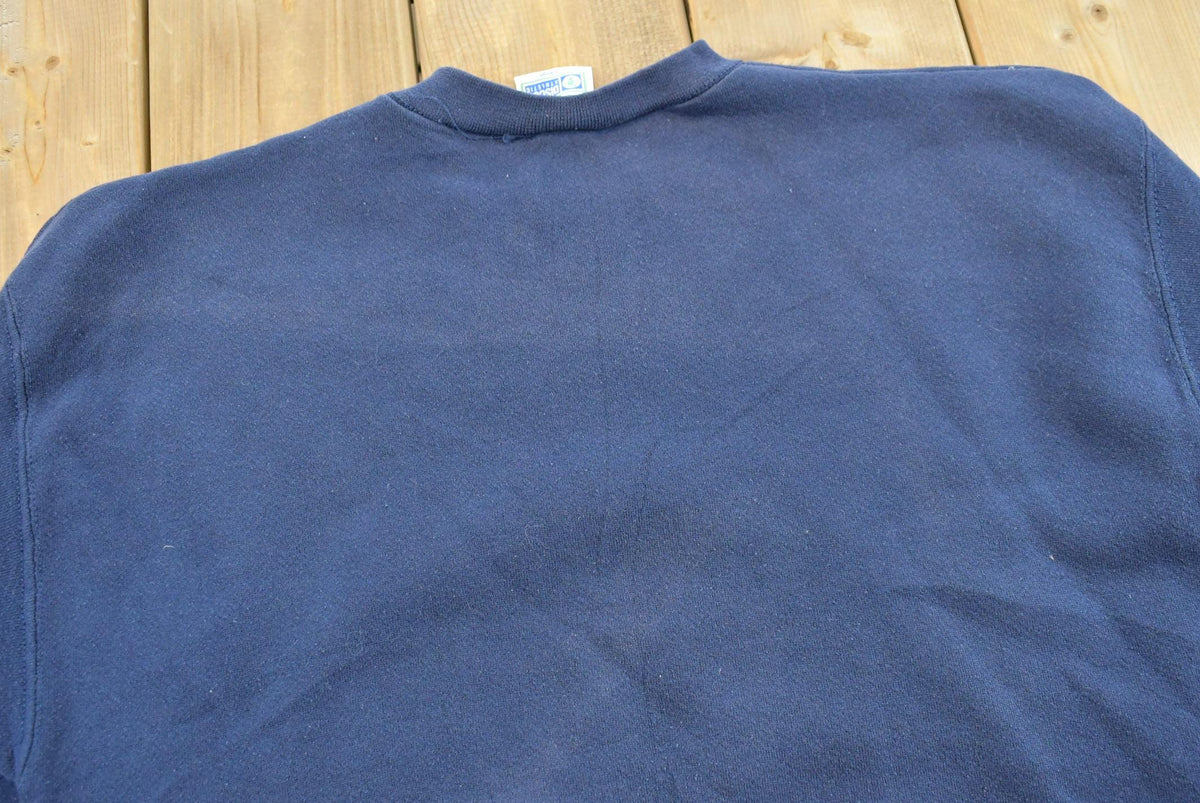 Vintage 1990s Discus Athletics Made In USA Basic Blank Blue Crewneck Sweatshirt Men's M from propervintagecanada