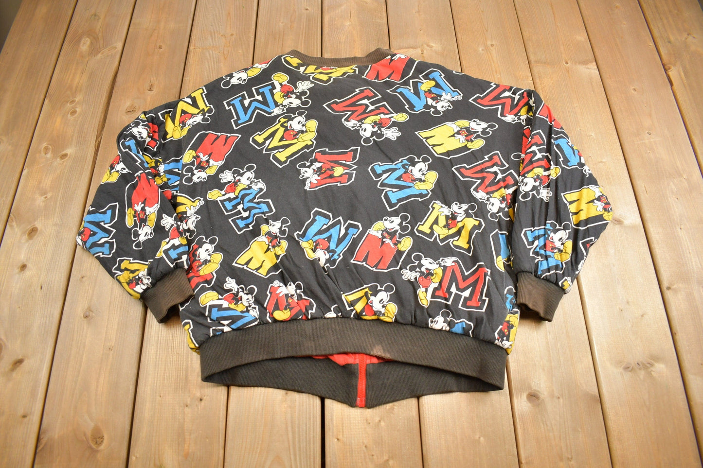 Vintage 1990s Disney Mickey Mouse All Over Print Reversible Jacket Men's Large from propervintagecanada