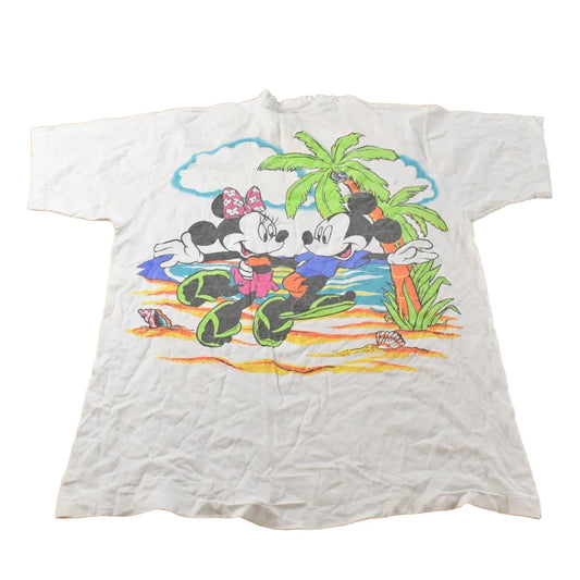 Vintage 1990s Disney Mickey Mouse Beach Graphic T-Shirt Men's L from propervintagecanada