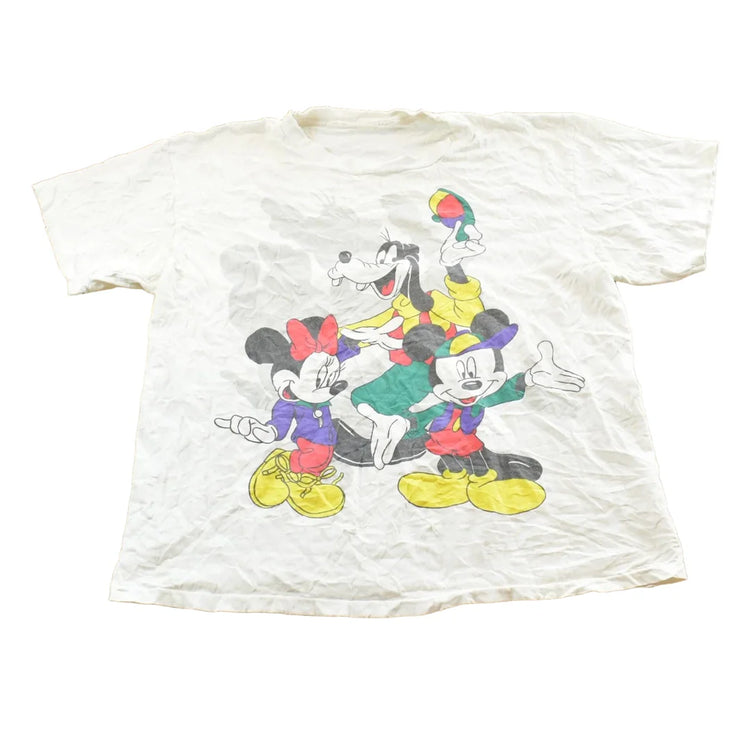 Vintage 1990s Disney Mickey Mouse Minnie Goofy T-Shirt Men's Large from propervintagecanada