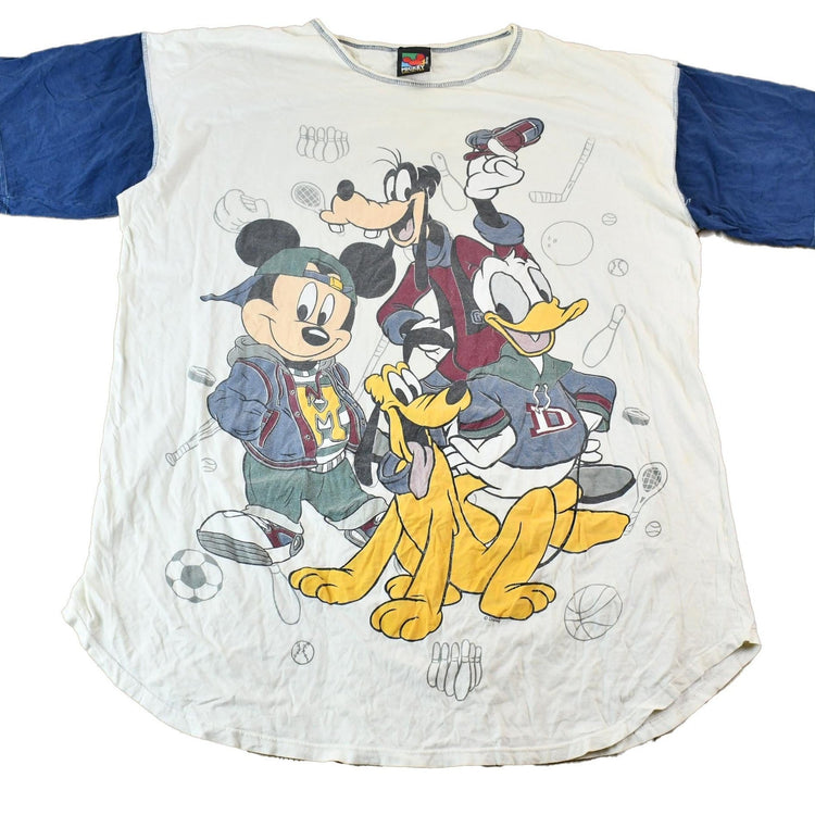Vintage 1990s Disney Mickey Mouse Streetwear Graphic T-Shirt Men's 2XL from propervintagecanada
