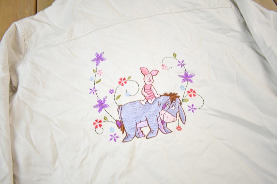 Vintage 1990s Disney Winnie The Pooh Eeyore Embroidered Jacket Men's XL from propervintagecanada