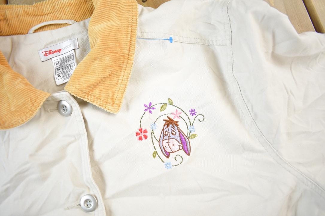 Vintage 1990s Disney Winnie The Pooh Eeyore Embroidered Jacket Men's XL from propervintagecanada
