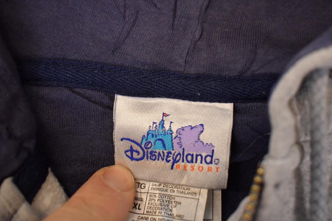 Vintage 1990s Disneyland Full Zip Hoodie Sweater Women's XL / Vintage Mickey Mouse Sweatshirt / Disneyland Cartoon Sweater from propervintagecanada