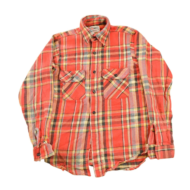 Vintage 1990s Distressed Big Mike Plaid Flannel Button Up Shirt Men's S from propervintagecanada