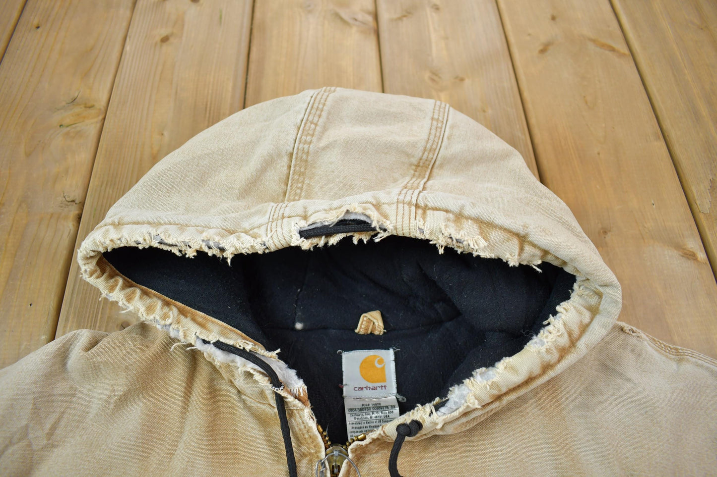 Vintage 1990s Distressed Carhartt Beige Active Jac Jacket Size 3XL Men's 3XL from propervintagecanada