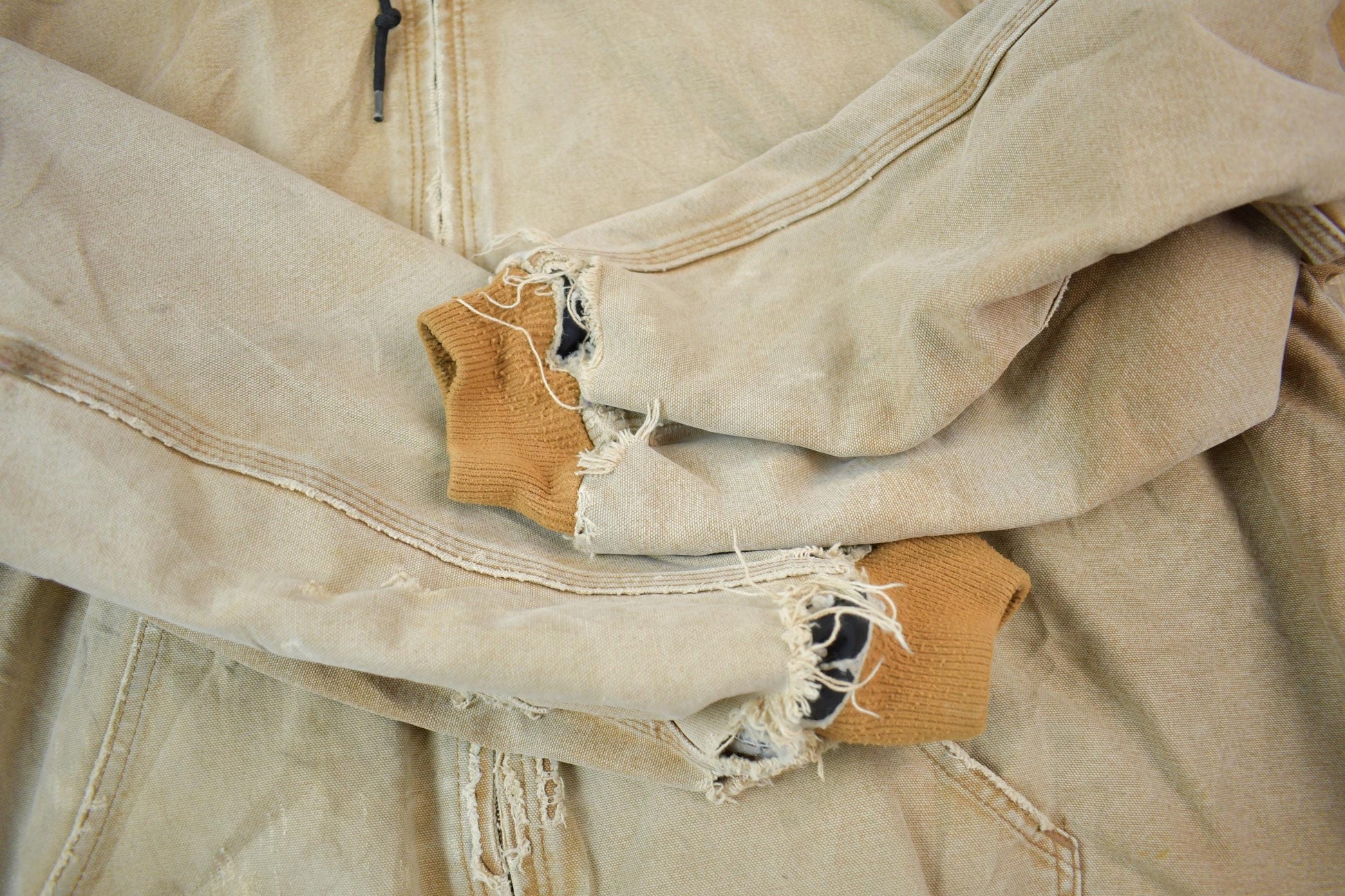 Vintage 1990s Distressed Carhartt Beige Active Jac Jacket Size 3XL Men's 3XL from propervintagecanada