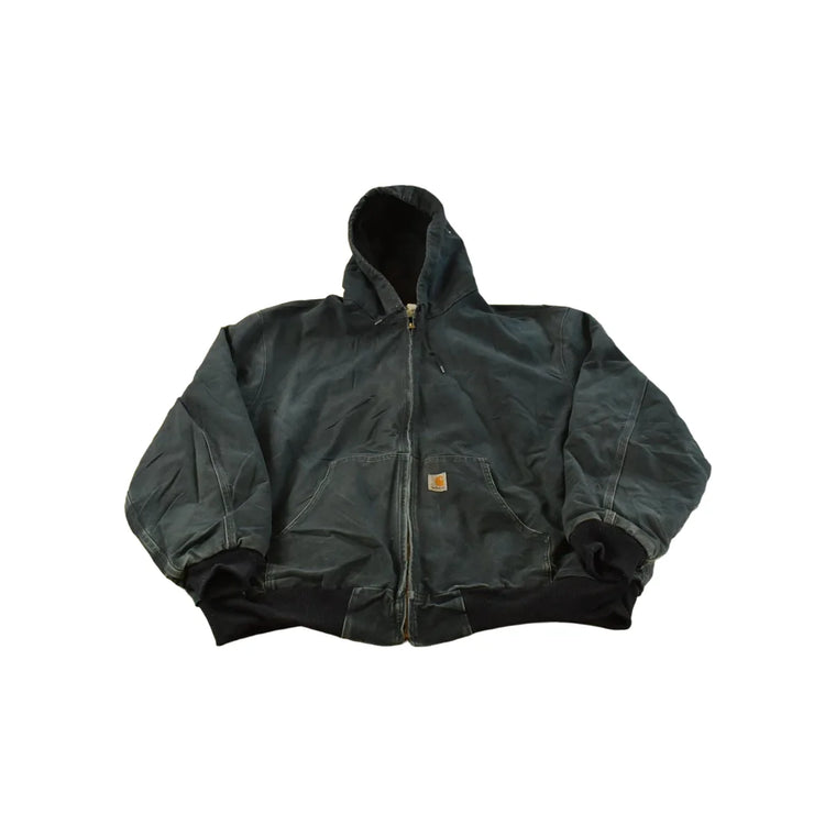 Vintage 1990s Distressed Carhartt Hooded Work Jacket Men's 3XL from propervintagecanada