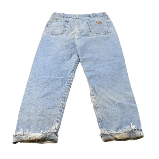 Vintage 1990s Distressed Carhartt Lined Denim Jeans Men's 32 x 31 from propervintagecanada